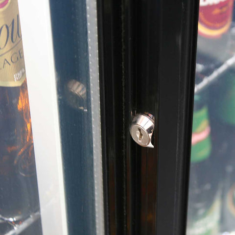 Rhino Black Glass Sliding Under Bench 2 Door Bar Fridge Energy Efficient LG Compressor - Model SG2S-B