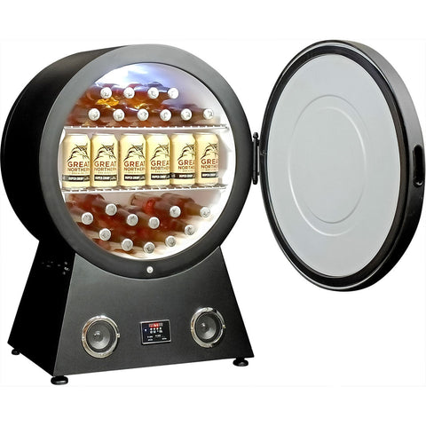 Round Shaped Bar Fridge With Blue Tooth And Speakers Makes A Great Gift Idea - Model RF-42