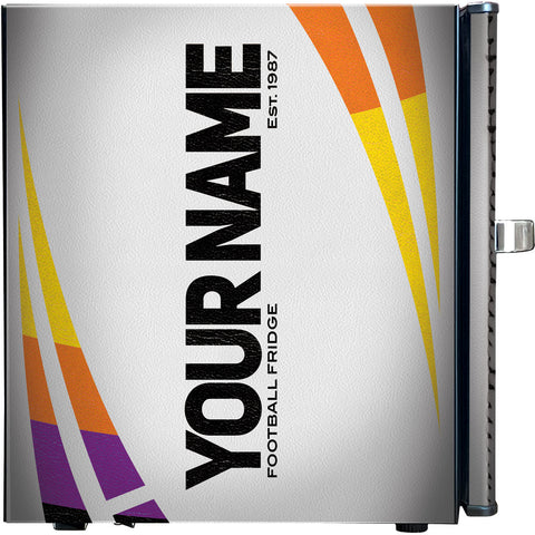 Retro Rugby Design Vintage Mini Bar Fridge With Opener - 6 Colour Ways to Choose from - Add Your Own Name - Model BC46B-RET-RUGBY