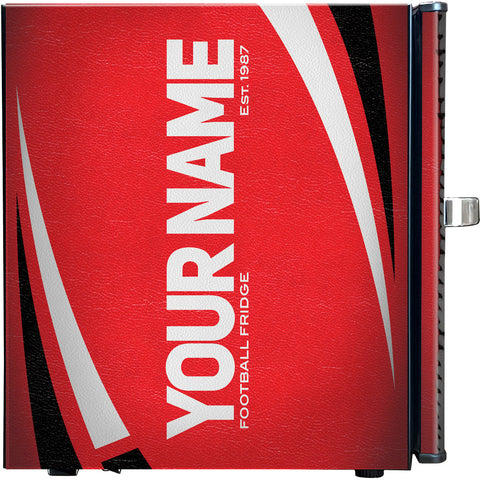 Retro Rugby Design Vintage Mini Bar Fridge With Opener - 6 Colour Ways to Choose from - Add Your Own Name - Model BC46B-RET-RUGBY