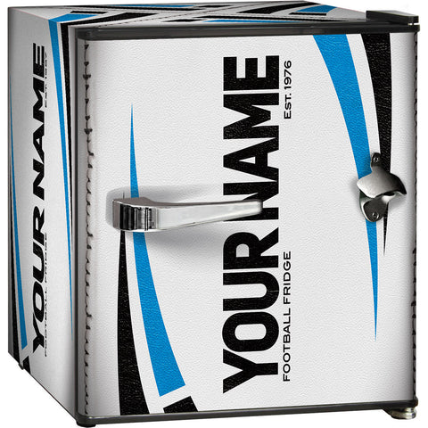 Retro Rugby Design Vintage Mini Bar Fridge With Opener - 6 Colour Ways to Choose from - Add Your Own Name - Model BC46B-RET-RUGBY