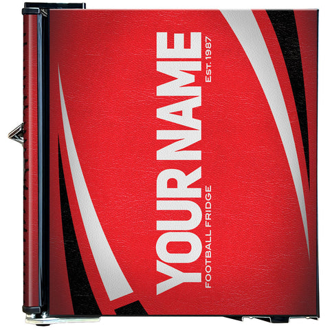 Retro Rugby Design Vintage Mini Bar Fridge With Opener - 6 Colour Ways to Choose from - Add Your Own Name - Model BC46B-RET-RUGBY