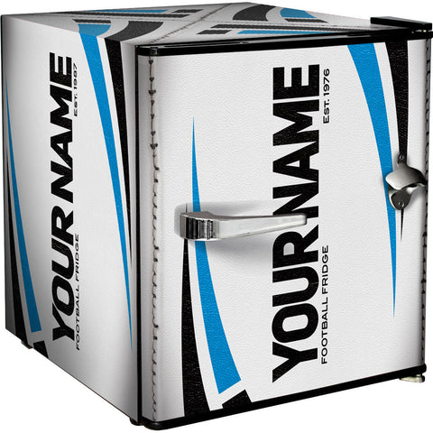 Retro Rugby Design Vintage Mini Bar Fridge With Opener - 6 Colour Ways to Choose from - Add Your Own Name - Model BC46B-RET-RUGBY