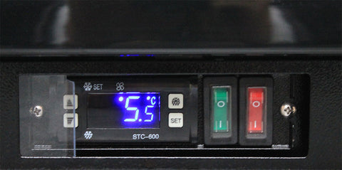 Rhino Black Glass Sliding Under Bench 2 Door Bar Fridge Energy Efficient LG Compressor - Model SG2S-B