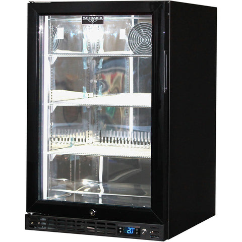 Schmick Quiet Running Front Venting Under Bench Glass Door Bar Fridge - Model SK116L-B