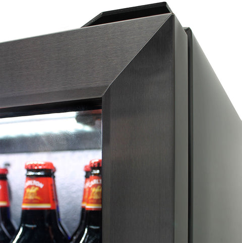 Schmick 304 Stainless Steel Bar Fridge Tropical Rated With Heated Glass and Triple Glazing - Model SK118L-SS