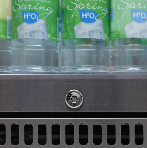 Schmick 304 Stainless Steel Bar Fridge Tropical Rated With Heated Glass and Triple Glazing - Model SK118L-SS