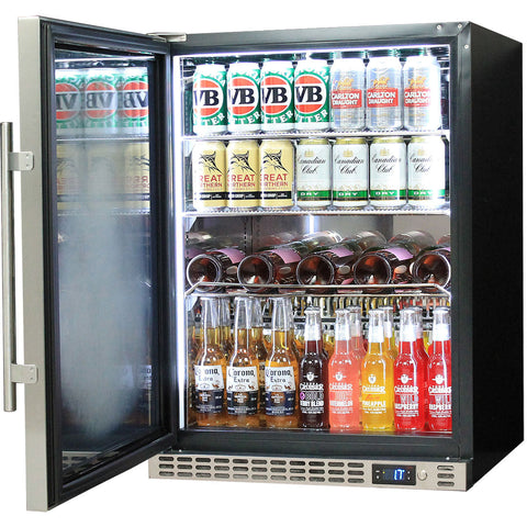 Schmick Quiet Running Front Venting Under Bench Triple Glazed Glass Door Bar Fridge - Model SK156L-SS