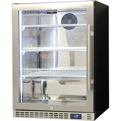 Schmick Quiet Running Front Venting Under Bench Triple Glazed Glass Door Bar Fridge - Model SK156L-SS