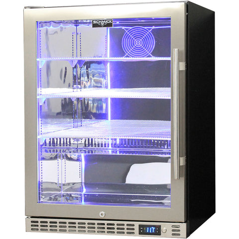 Schmick Quiet Running Front Venting Under Bench Triple Glazed Glass Door Bar Fridge - Model SK156L-SS
