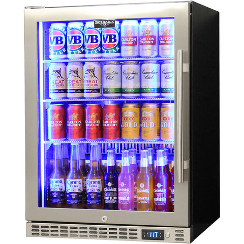Schmick Quiet Running Front Venting Under Bench Triple Glazed Glass Door Bar Fridge - Model SK156L-SS
