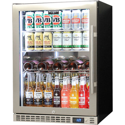 Schmick Quiet Running Front Venting Under Bench Triple Glazed Glass Door Bar Fridge - Model SK156L-SS