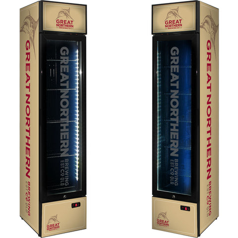 Great Northern Branded Skinny Upright Bar Fridge - Model SS-P160-GOLD-V2