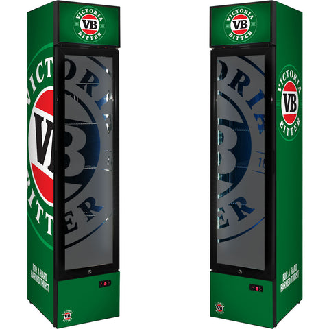 Victoria Bitter Branded Skinny Upright Bar Fridge - Model SS-P160-VB-V1