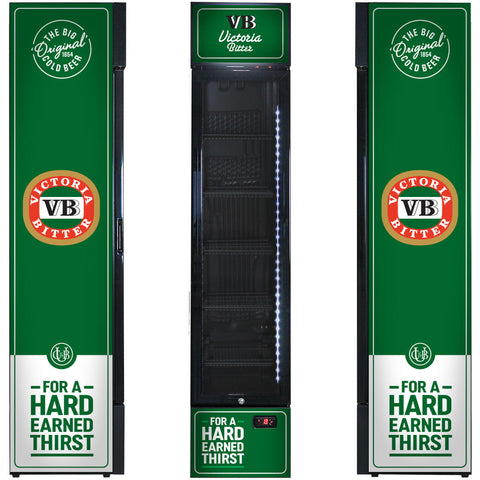 Victoria Bitter Original Branded Skinny Upright Bar Fridge - Model SS-P160-VB-V2