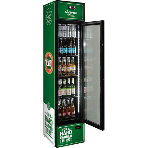 Victoria Bitter Original Branded Skinny Upright Bar Fridge - Model SS-P160-VB-V2