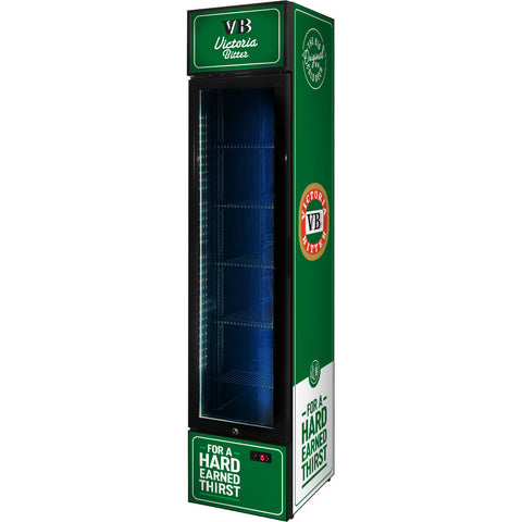 Victoria Bitter Original Branded Skinny Upright Bar Fridge - Model SS-P160-VB-V2