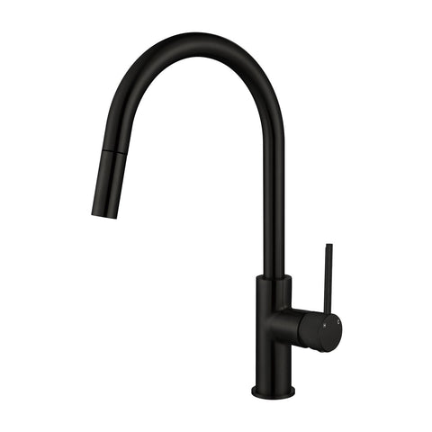 STRM005BK+STRM004BK-H2 – Star Mini Pull-Out Kitchen Mixer With Knurled Handle – Matt Black