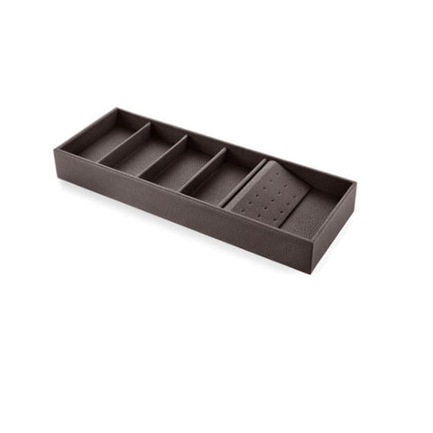 Night Earing Tray External Dimensions (W x D x H): 150mm x 410mm x 50 mm Finish: Moka BrownElephant GreyTaupe NOTE: Available 4-6 weeks from order placement. Hafele