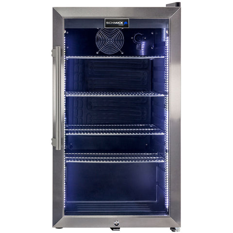AAA Schmick Outdoor Triple Glazed Alfresco Bar Fridge With Led Strip Lights, Lock and LOW E Glass, indoor use also perfect! - Model HUS-SC88-SS