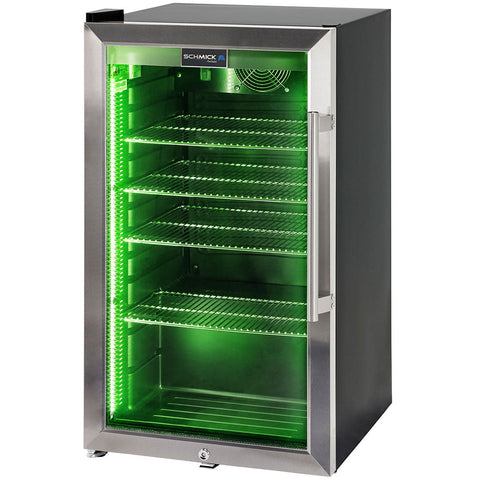 AAA Schmick Outdoor Triple Glazed Alfresco Bar Fridge With Led Strip Lights, Lock and LOW E Glass, indoor use also perfect! - Model HUS-SC88L-SS