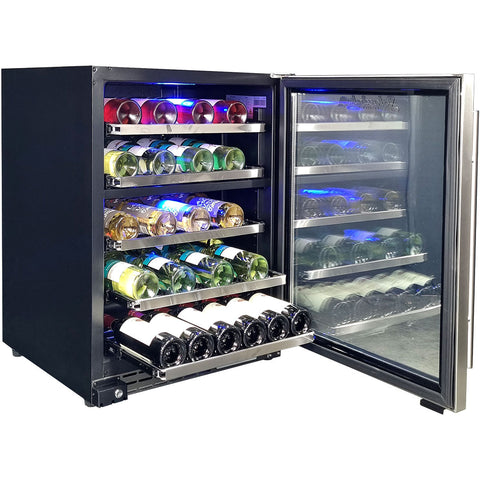 Schmick Under Bench Glass Door Dual Zone Wine Fridge Triple Glazed - Model JC132D