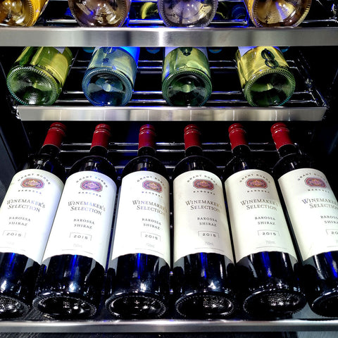 Schmick Under Bench Glass Door Dual Zone Wine Fridge Triple Glazed - Model JC132D