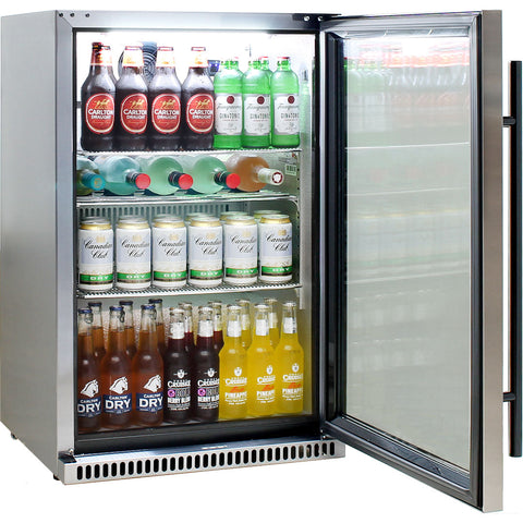 Schmick 304 Stainless Steel Bar Fridge Tropical Rated With Heated Glass and Triple Glazing 1 Door - Model SK118R-SS