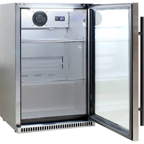 Schmick 304 Stainless Steel Bar Fridge Tropical Rated With Heated Glass and Triple Glazing 1 Door - Model SK118R-SS
