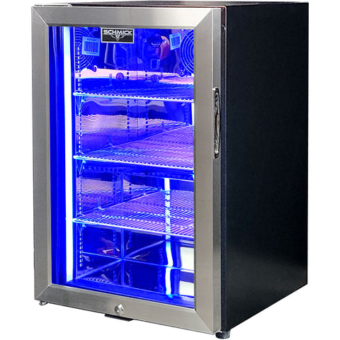 Classy Quiet 69Ltr Triple Glazed Bar Fridge With Blue and White Led - Model SK68L-SS