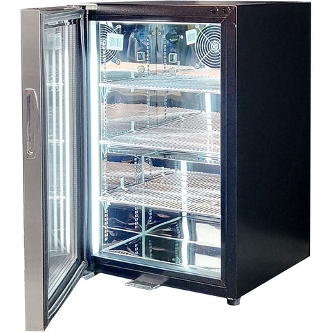Classy Quiet 69Ltr Triple Glazed Bar Fridge With Blue and White Led - Model SK68L-SS