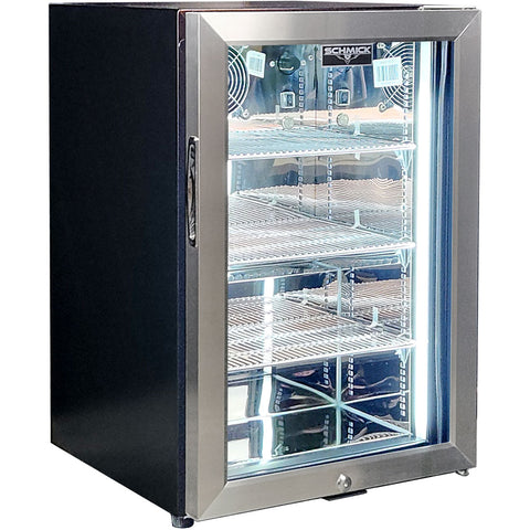 Classy Quiet 69Ltr Triple Glazed Bar Fridge With Blue and White Led - Model SK68R-SS