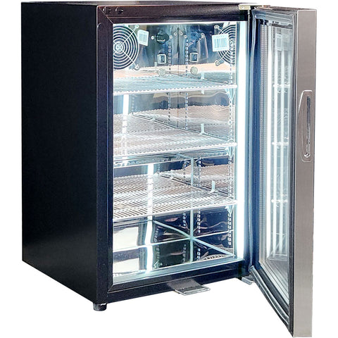 Classy Quiet 69Ltr Triple Glazed Bar Fridge With Blue and White Led - Model SK68R-SS