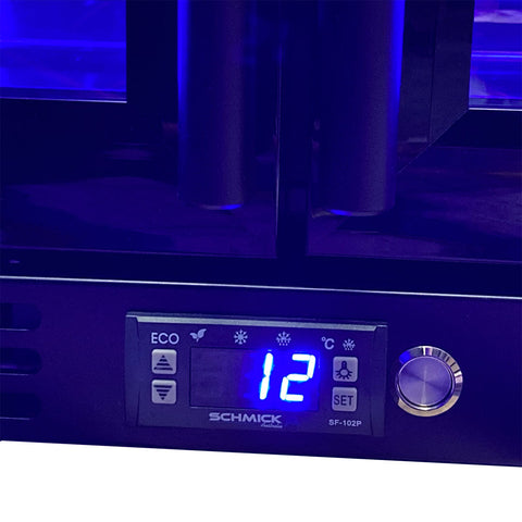 Schmick Twin Door Quiet Running Black Heated Glass Door Bar Fridge - Model SK206-B-HD