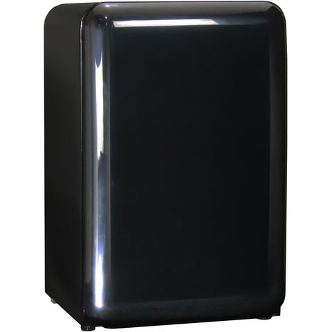 Black Rounded Quiet Running Energy Efficient Mini Bar Fridge - Model HUS-RND70B