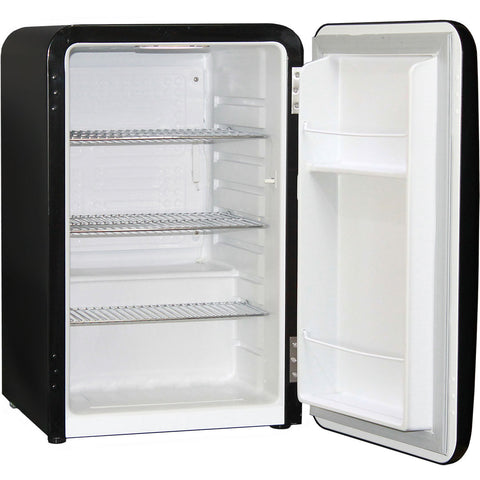 Black Rounded Quiet Running Energy Efficient Mini Bar Fridge - Model HUS-RND70B