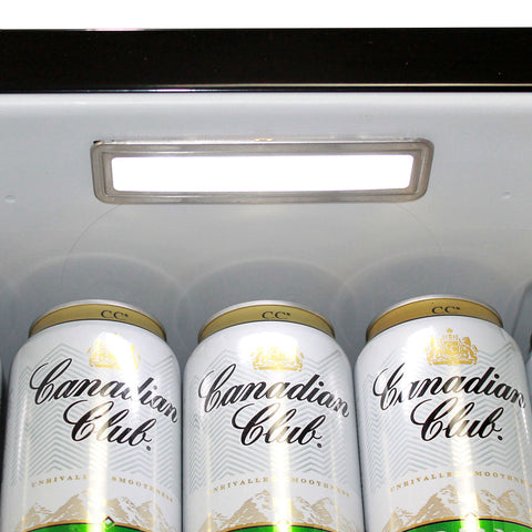 Black Rounded Quiet Running Energy Efficient Mini Bar Fridge - Model HUS-RND70B