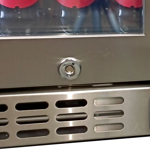 Schmick Twin Door Quiet Running Stainless Steel Triple Glazed Glass Door Bar Fridge - Model SK206-SS - Low Height