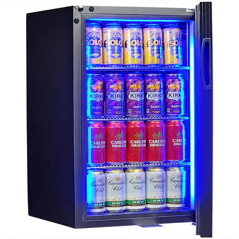 Classy Quiet 69Ltr Triple Glazed Bar Fridge With Blue and White Led - Model SK68R-B