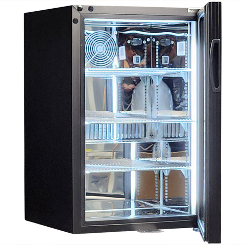 Classy Quiet 69Ltr Triple Glazed Bar Fridge With Blue and White Led - Model SK68R-B