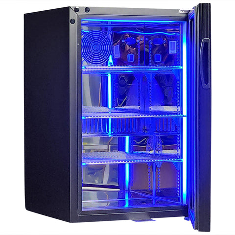 Classy Quiet 69Ltr Triple Glazed Bar Fridge With Blue and White Led - Model SK68R-B