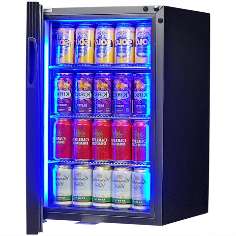 Classy Quiet 69Ltr Triple Glazed Bar Fridge With Blue and White Led - Model SK68L-B