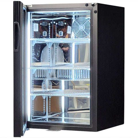 Classy Quiet 69Ltr Triple Glazed Bar Fridge With Blue and White Led - Model SK68L-B