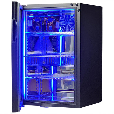 Classy Quiet 69Ltr Triple Glazed Bar Fridge With Blue and White Led - Model SK68L-B