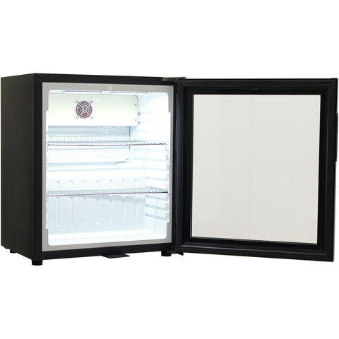 Schmick Black Glass Door Mini Bar Accommodation Fridge Quiet Running With Shallow Depth - Model SK55-B
