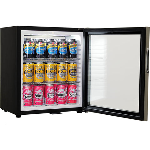 Schmick Glass Door Mini Bar Accommodation Fridge Quiet Running With Shallow Depth - Model SK55-SS