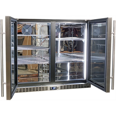 Schmick Twin Door Quiet Running Stainless Steel Solid Door Bar Fridge Model SK206-SD - Low Height - Model SK206-SD