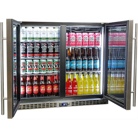 Schmick Twin Door Quiet Running Stainless Steel Solid Door Bar Fridge Model SK206-SD - Low Height - Model SK206-SD