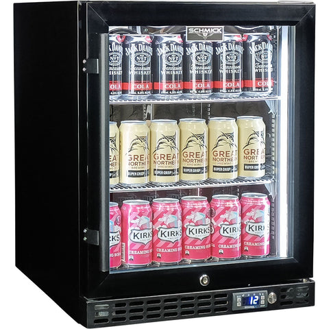 Schmick Quiet Running Front Venting Under Bench Heated Glass Door Bar Fridge - Model SK86R-B-HD