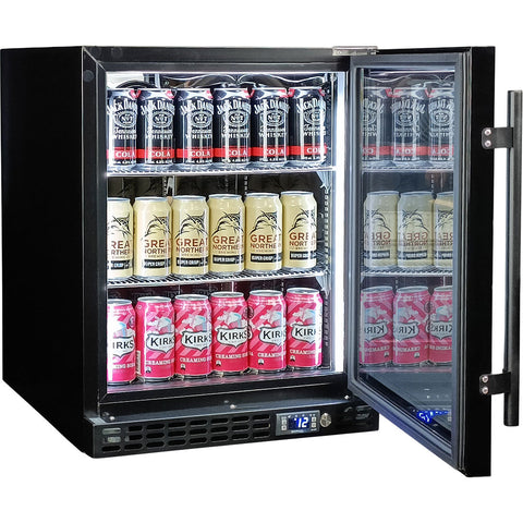 Schmick Quiet Running Front Venting Under Bench Heated Glass Door Bar Fridge - Model SK86R-B-HD